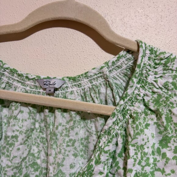 Rails Mariah Blouse Top Green Texture Floral - Picture 6 of 11